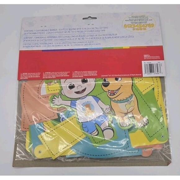 COCOMELON birthday party supplies jumbo LETTER BANNER add an age Customize New - Picture 3 of 9